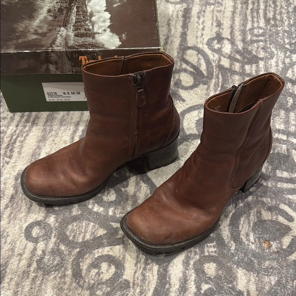 Brown Leather Ankle Boots